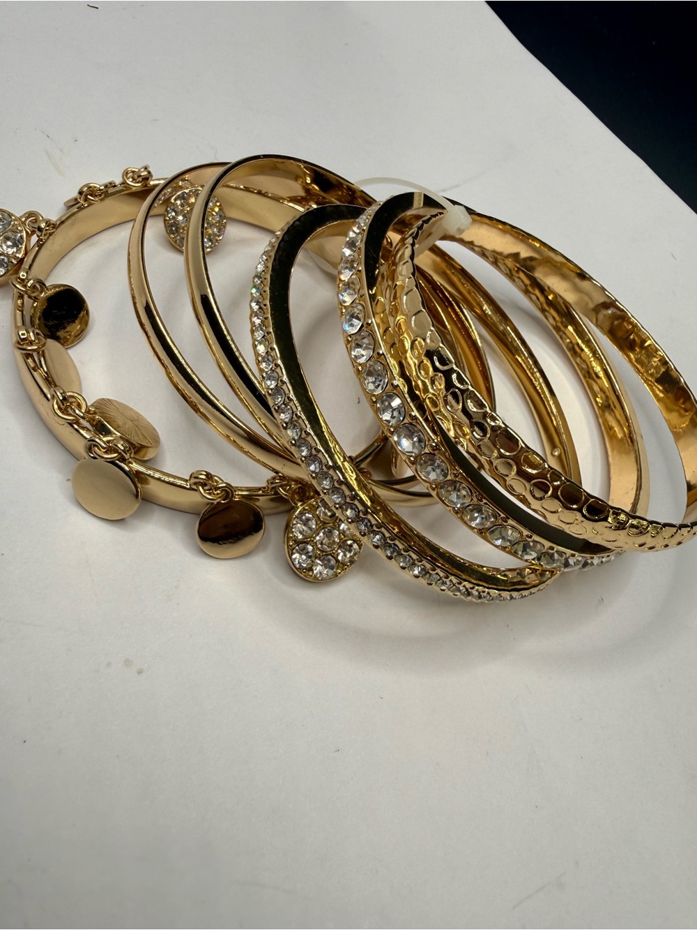 INC Gold-Tone 6-Pc. Set Crystal Bangle Bracelets